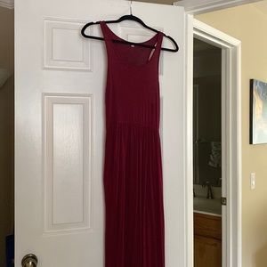 Size small burgundy cotton knit maxi dress